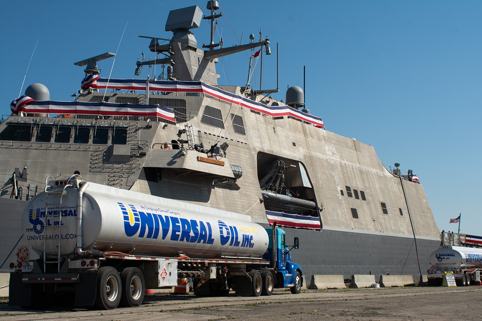 Universal Oil tanker fueling the USS Cleveland
